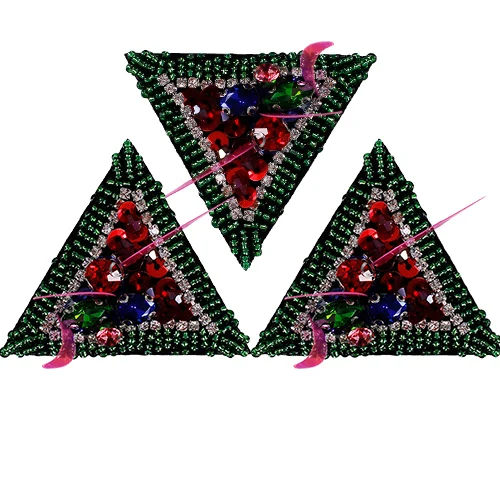 Triangular Patches 1 компл. DIY Меч Щит специальные Дизайн бисера блесток равнобедренный треугольные Нашивки Стразы кристалл украшен Вышивание appliqueth821 - Цвет: Triangular Patches