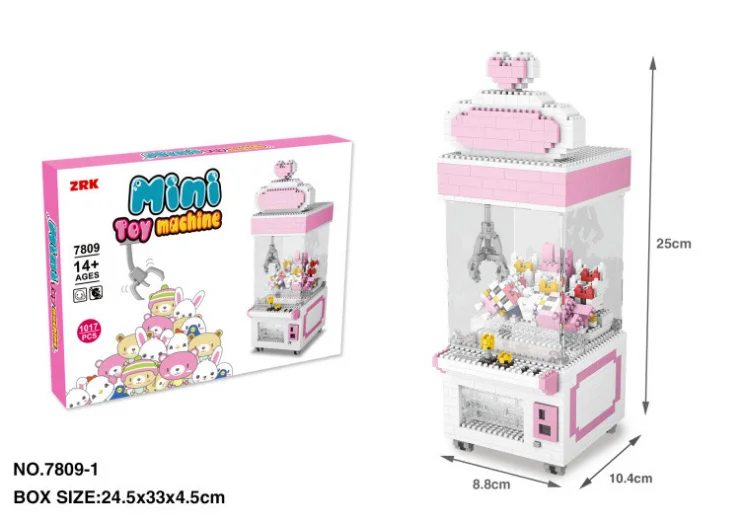 

Clip Doll pink machine crane machine blocks toys building bricks compatible with block and city toys for childrenZRK7809-1