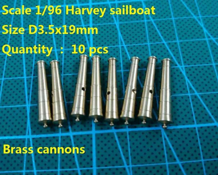 NIDALE model CNC brass kits classic brass cannons for Scale 1/96 HARVEY 1847 sail boat model 10 pcs/lot