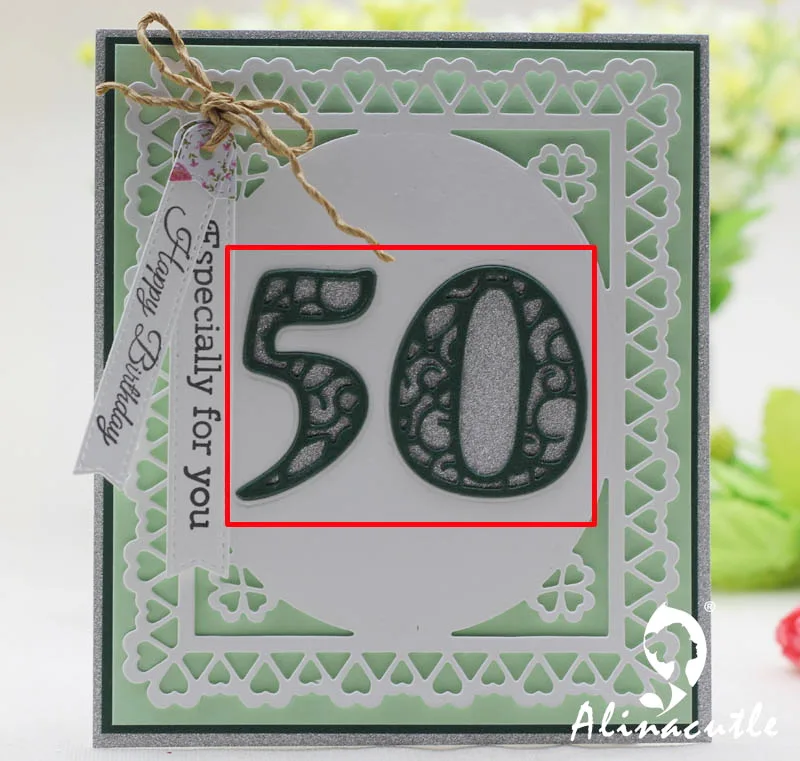 

Die cut metal cutting die alinacraft arabic NUMBERS digital 5cm emboss lace Scrapbook paper craft happy mail punch art cutter