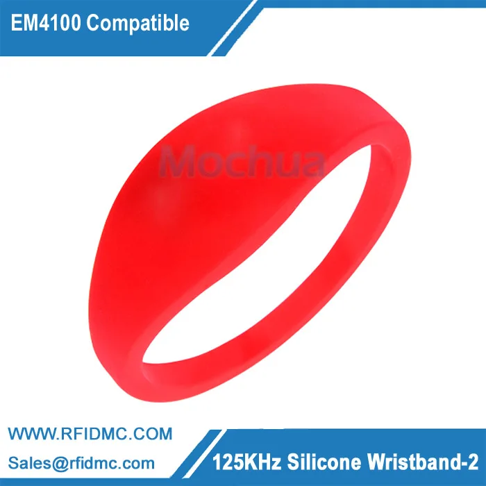 (10pcs/lot) Waterproof Silicone Wristband RFID 125KHz Bracelet Read Only (Compatible with EM4100)