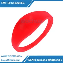 (10pcs/lot) Waterproof Silicone Wristband RFID 125KHz Bracelet Read Only (Compatible with EM4100)