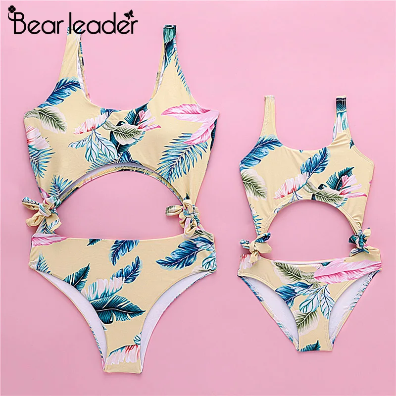 Bear Leader Mother Daughter Swimwear Swimsuit Clothes Swimming Women Bikini Set Girls Bathing Suit | Мать и ребенок