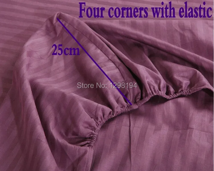  Home textile 100% cotton sheets stripe mattress cover bed sheet solid color fitted sheet bedspread 