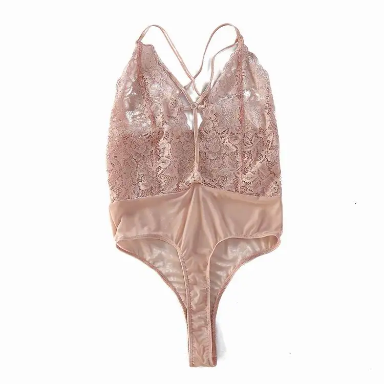 Spring Summer Bodysuit Women Sexy Romper Deep V Neck Body Feminino Hollow Out Transparent Lace Clothes Bodycon Macacao Feminino Spring Summer Bodysuit Women Sexy Romper Deep V Neck Body Feminino Hollow Out Transparent Lace Clothes Bodycon Macacao Feminino