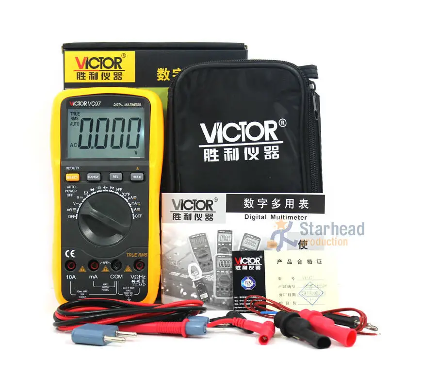 Цифровой мультиметр Victor VC97 3 3/4 с автоматическим выбором диапазона измеритель