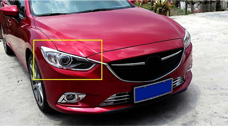 ABS Chrome Glossy Front Headlight Cover Exterior Chromium Styling Parts 2pcs For Mazda 6 M6 Atenza 2013 2014 2015 | Автомобили и