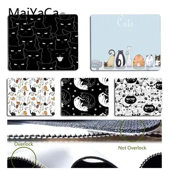 

MaiYaCa Cool New Cats black and white DIY Design Pattern Game mousepad Size for 18x22cm 25x29cm Rubber Mousemats