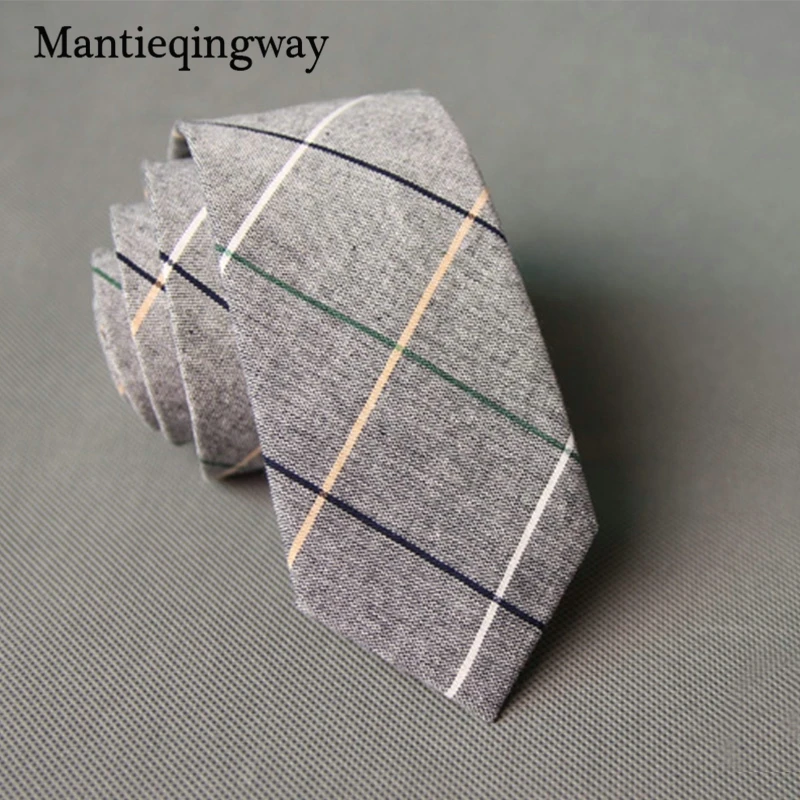 Mantieqingway 6 см клетчатые мужские шейные галстуки, галстуки, модная официальная одежда, галстук для делового костюма, Полосатый Узкий галстук, хлопок, обтягивающий фирменный галстук