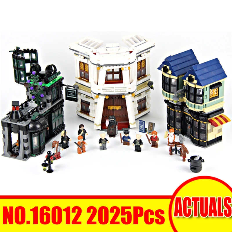 

DHL Lepin 16012 2025Pcs Harry Movie Potter Diagon Alley Set Model Building Kits Blocks Bricks Toy Gift Compatible Legoing 10217