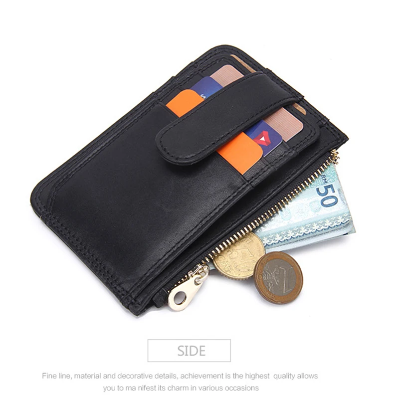 

Men Women Bag Unisex Card Holder Vintage Zipper Anti RFID Purse Casual Small Fashion Cardholder Men Wallet 2019 New Card Holder