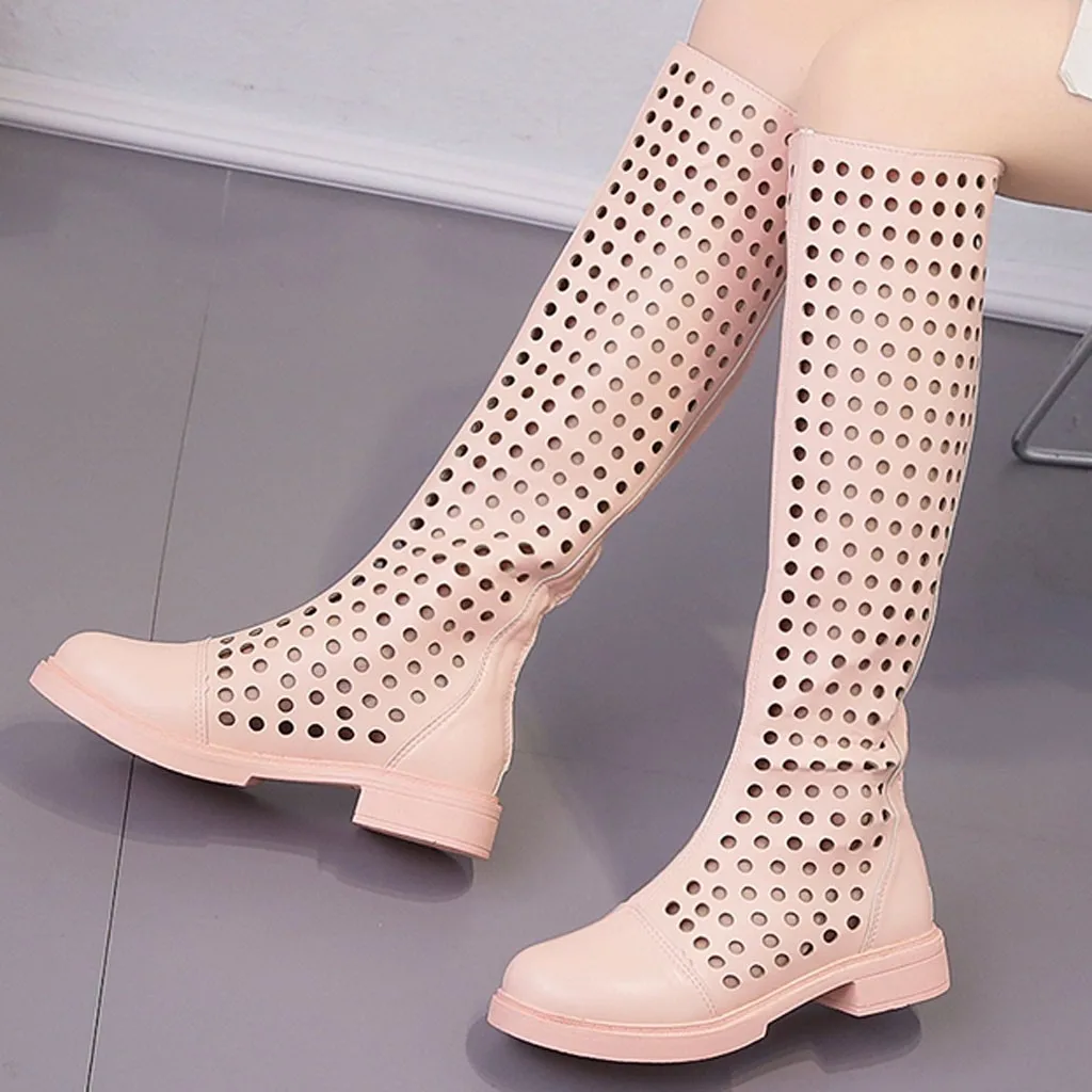 

YOUYEDIAN Women Sandals Strappy Open toe Knee High Summer Gladiator Flat Sandals Roman Bandage Casual Boots shoes size 35-41#N3