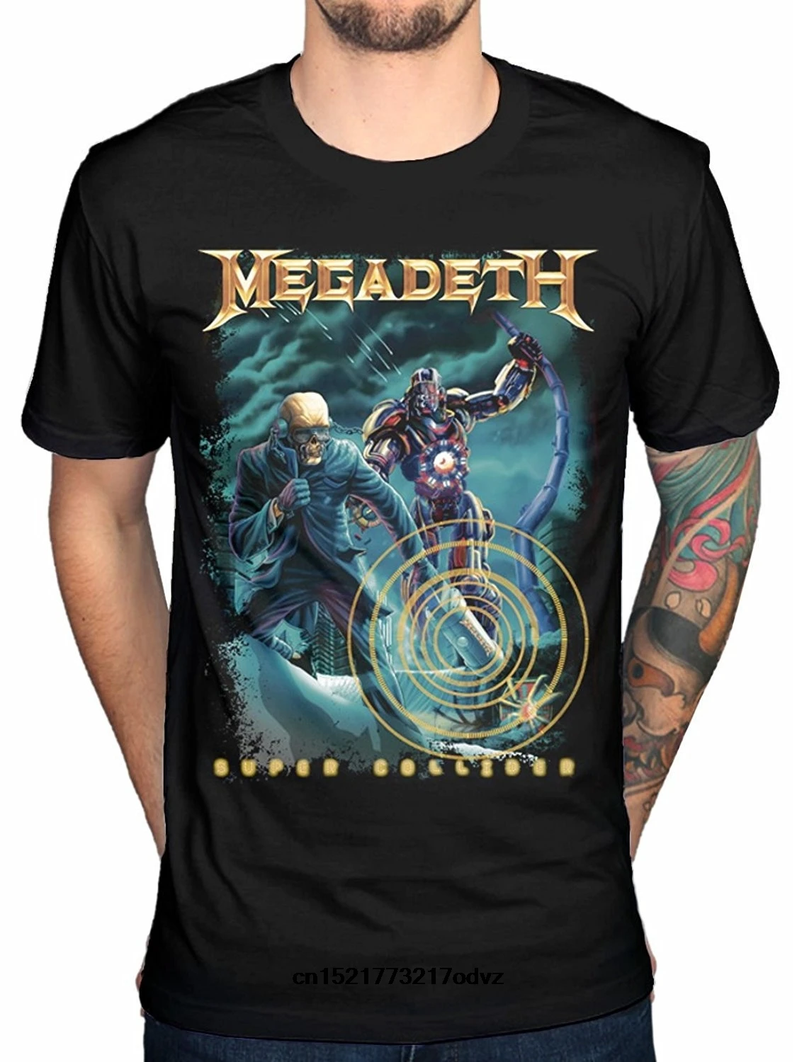 Возьмите Для мужчин футболка Megadeth черный o-образным вырезом хлопковая Футболка