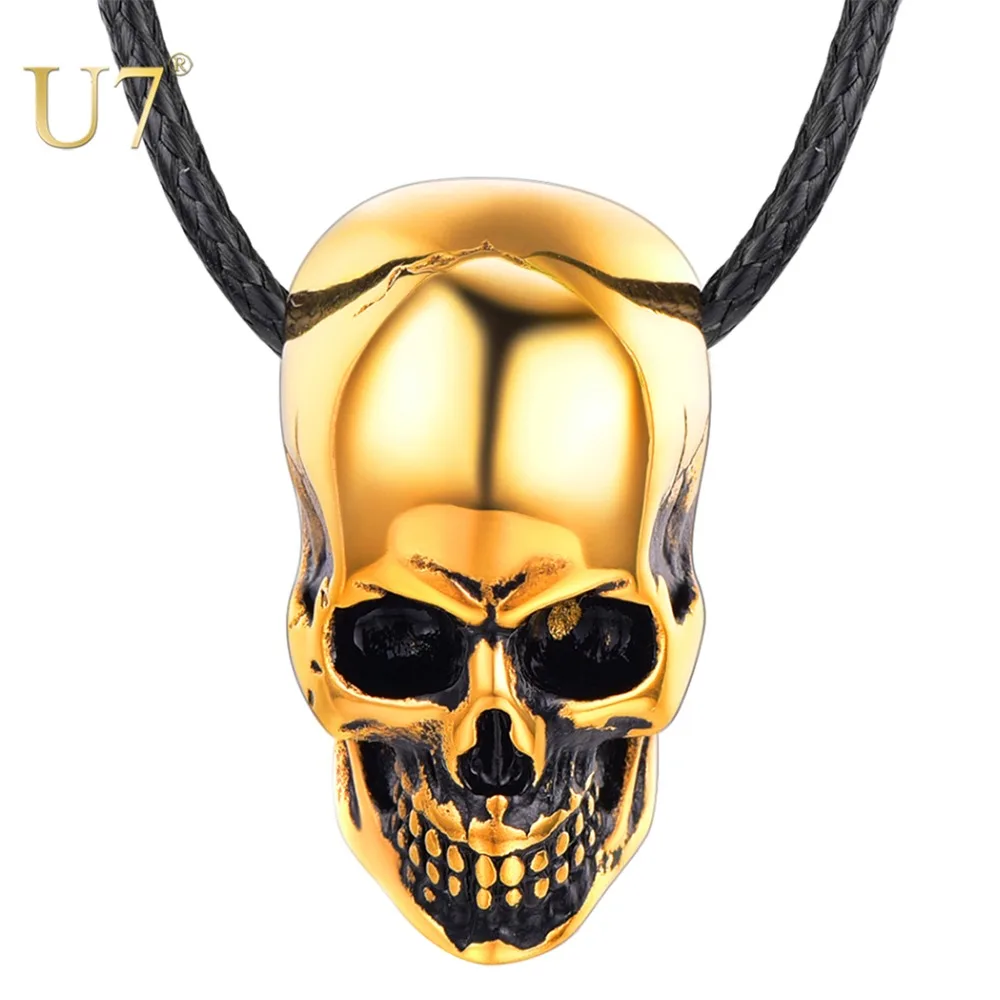 Ювелирные изделия U7 для Хэллоуина ожерелье с черепом мужчин/женщин подарок в