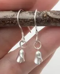 

free shipping 1 pair S999 silver earring for women 999 pure silver earring mangnolia flower type ear ring