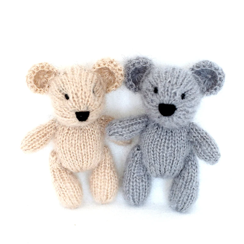 

Knit Teddy Bear toy Photo Prop Crochet animal toys Handmade knit mohair doll Newborn photography props