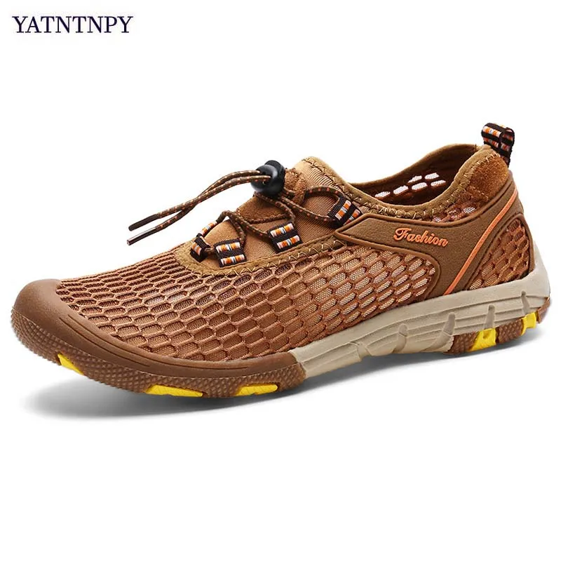 

YATNTNPY Casual Men's Shoes Plus Big Size Summer Mesh Sneaker Outdoor climbing shoes Man Non-slip wading quick-drying