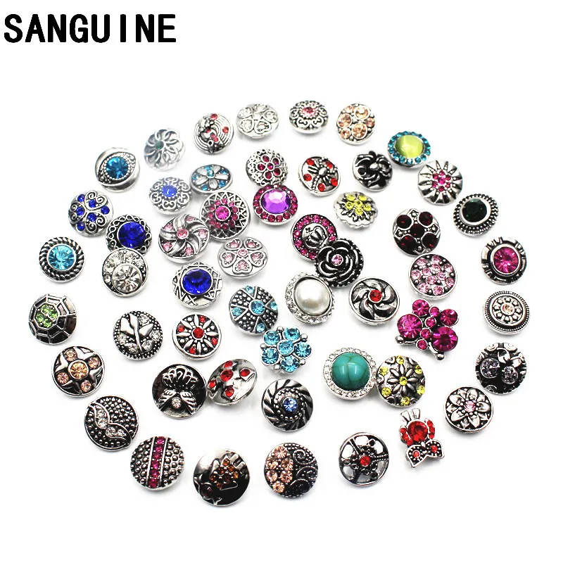 

Newest wholesale Mix Many styles 50pcs/lot 12mm Metal Snap buttons silver buttons Rhinestone watches Snaps Jewelry