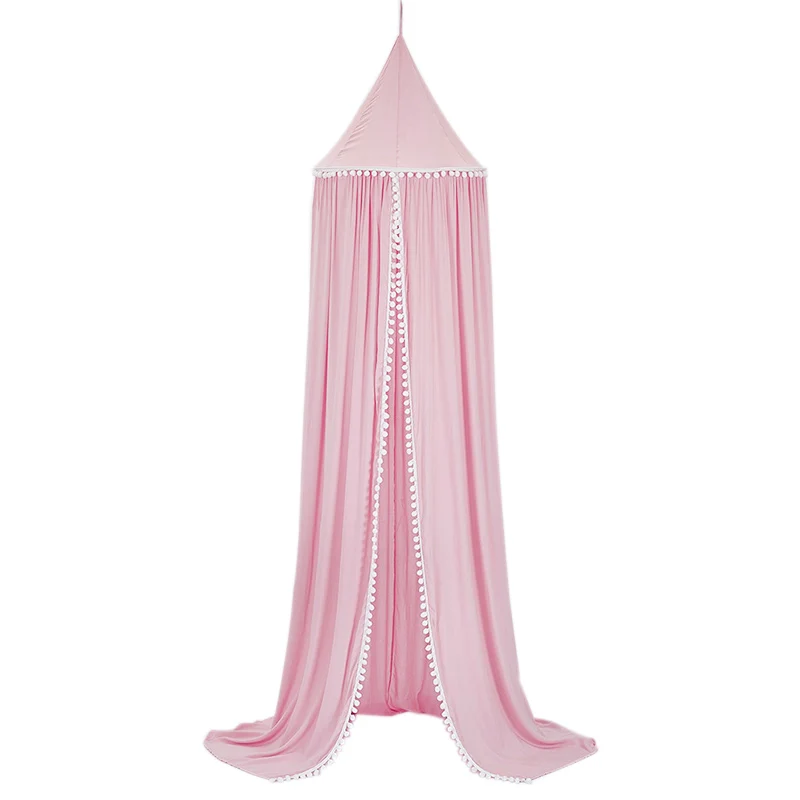 KAMIMI детская кровать детская комната занавеса украшение для кроватки сетка детская палатка хлопок висящий купол детская москитная сетка реквизит для фотосессии - Цвет: Pink