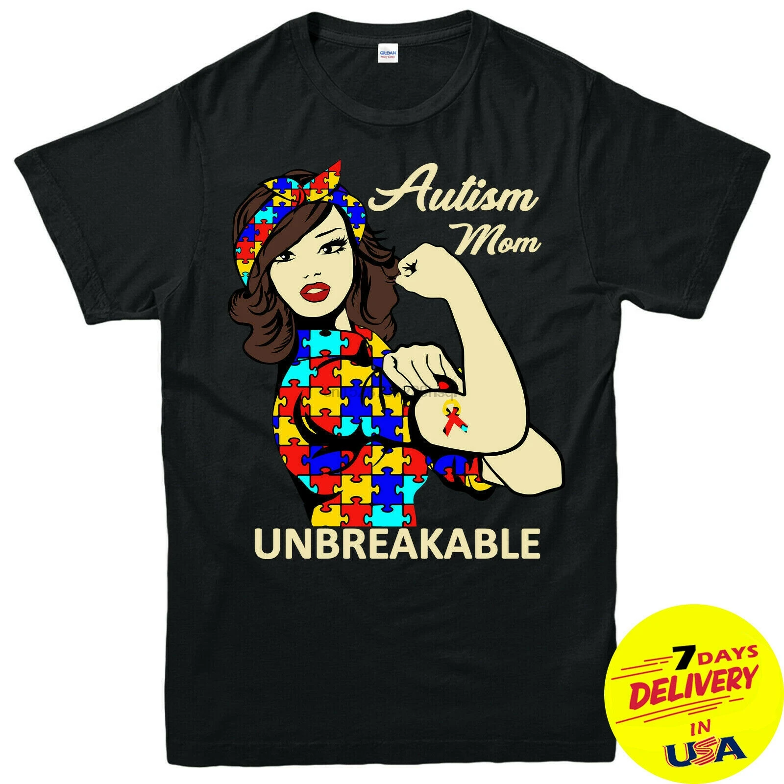 Футболка Autism с сердечком и надписью Love Heart Mom 2019 модная черная футболка короткими