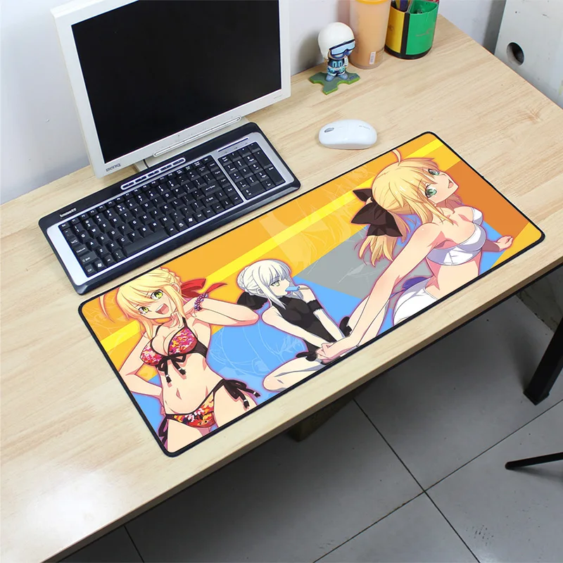 Fate Saber padmouse 70x30 см fgo коврик для мыши notbook компьютерный коврик для мыши подставка для запястья игровой коврик для мыши геймер эргономичный коврик для мыши - Цвет: Size 700x300x2mm