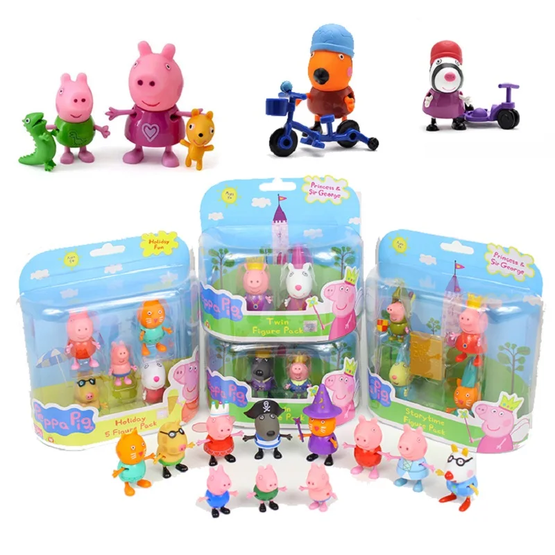 online Pacote Família Mãe Pai amigo rosa Peppa pig George Pelucia Anime Brinquedos Figura de Ação Original Menino presente da menina