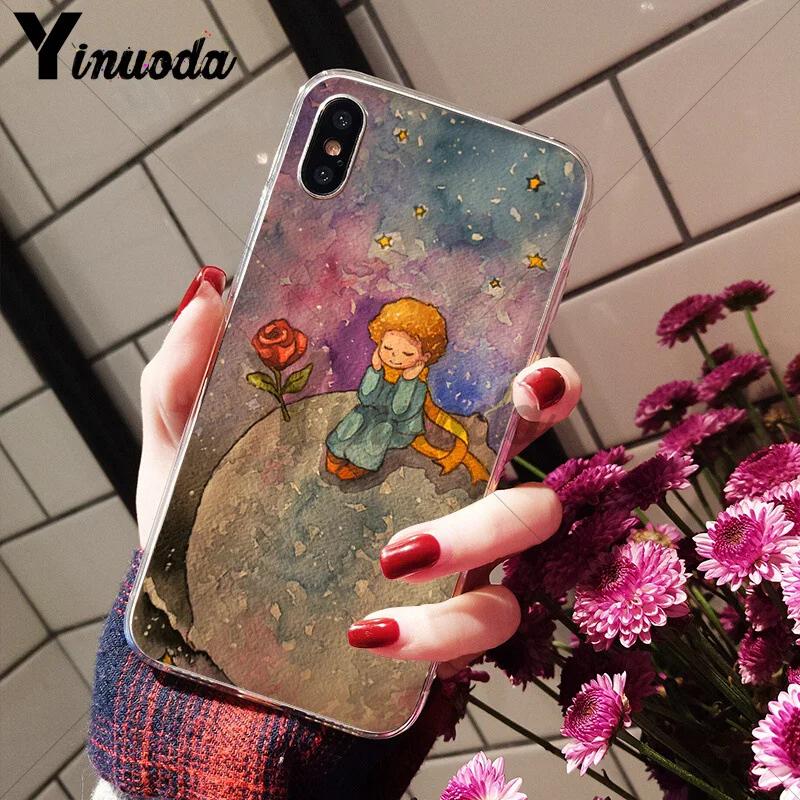 Yinuoda The Little Prince Smart Cover Soft Shell Phone Case for iPhone X XS MAX 6 6S 7 7plus 8 8Plus 5 5S XR