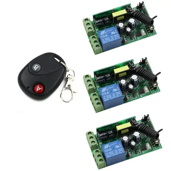 

AC 85V 110V 120V 220V 250V 1CH Wireless Remote Control Switch System 3pcs Receivers & Transmitter 315Mhz 433Mhz Can Be Choose