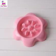 Pink Blue Green Plastic Pet Feeder Anti Choke Dog Bowl Puppy Cat Slow Down Eatting Feeder Healthy Diet Dish Jungle Design 