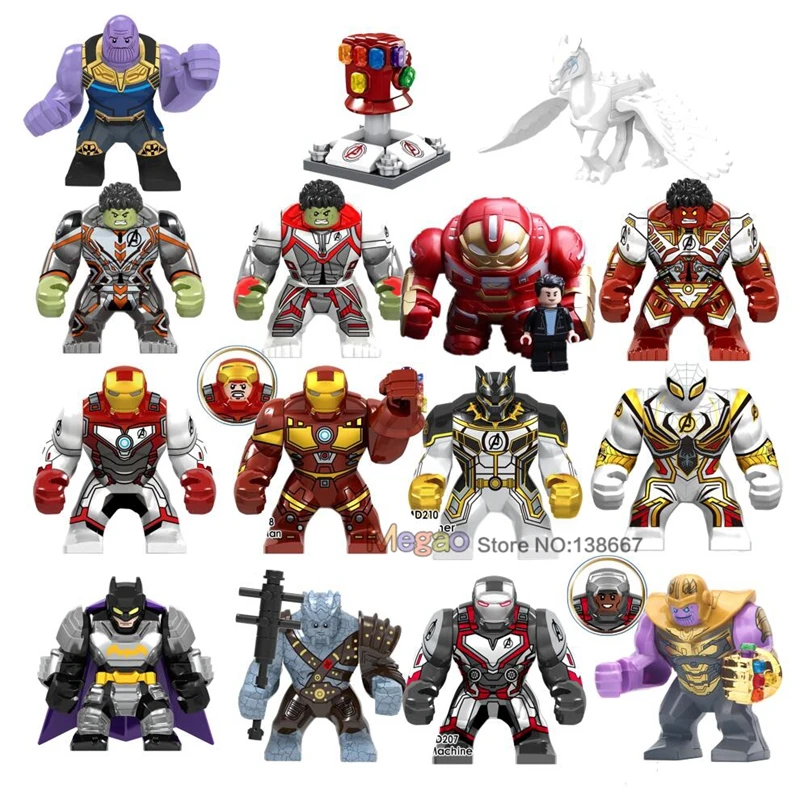 

Marvel Spiderman Hulkbuster Iron Man Hulk Thanos Infinity Gauntlet Stones Batman Building Blocks Avengers Endgame Toys For kids