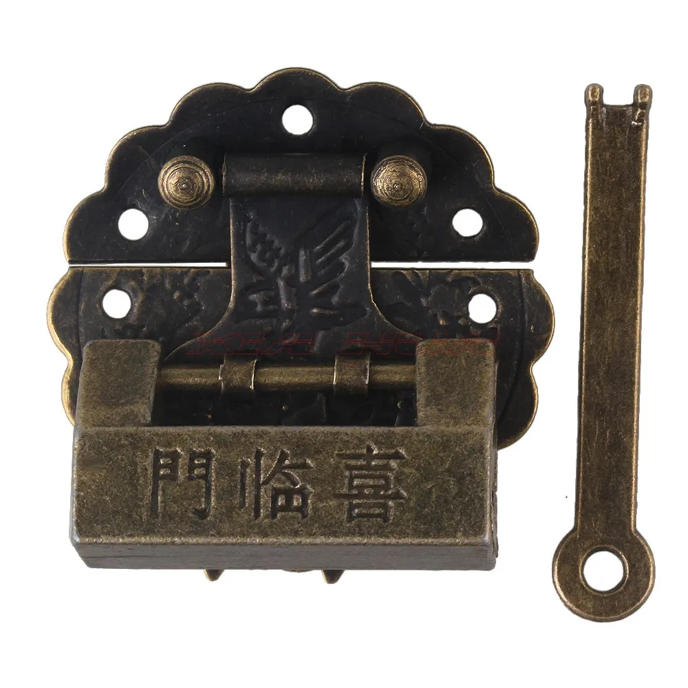 

1Set 4*4cm Retro Round buckle + Vintage Retro Lock For Wood Suitcase Drawer Cabinet China Vintage Retro Lock