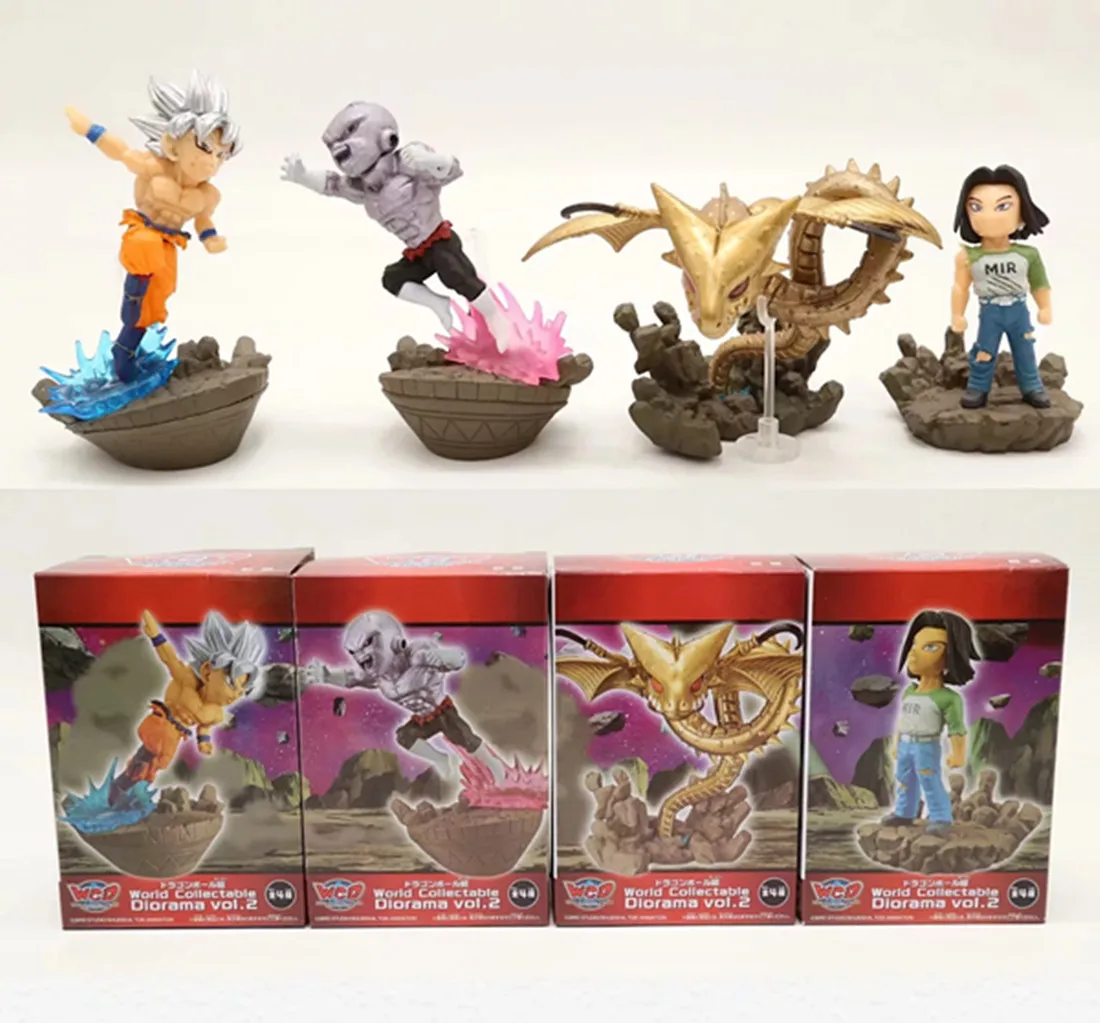 

4Pcs/Set Original Banpresto Dragon Ball Super WCD Goku UI Jiren Android N0.17 Figure Brinquedos Toys Figurals Dolls