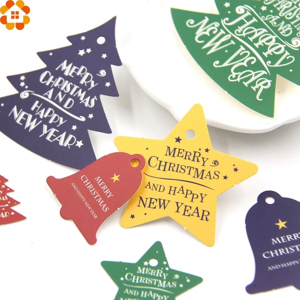 28 STüCKE Weihnachten Papier Tags Kraftpapier Karte Tags Etiketten DIY Scrapbooking Handwerk Hängen Tags Weihnachten Hochzeit Gastgeschenke in 28 STüCKE