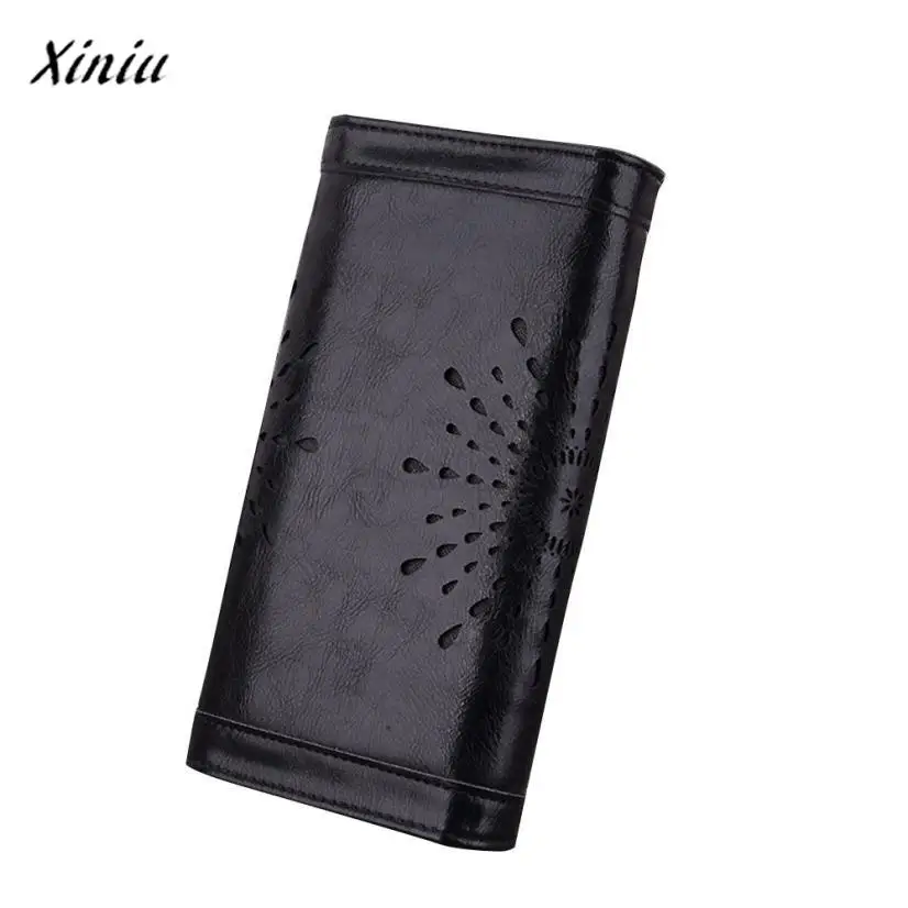

Vintage Women Lady Leather Clutch Wallet Long Card Holder Purse Womens wallets and purses Black Billeteras