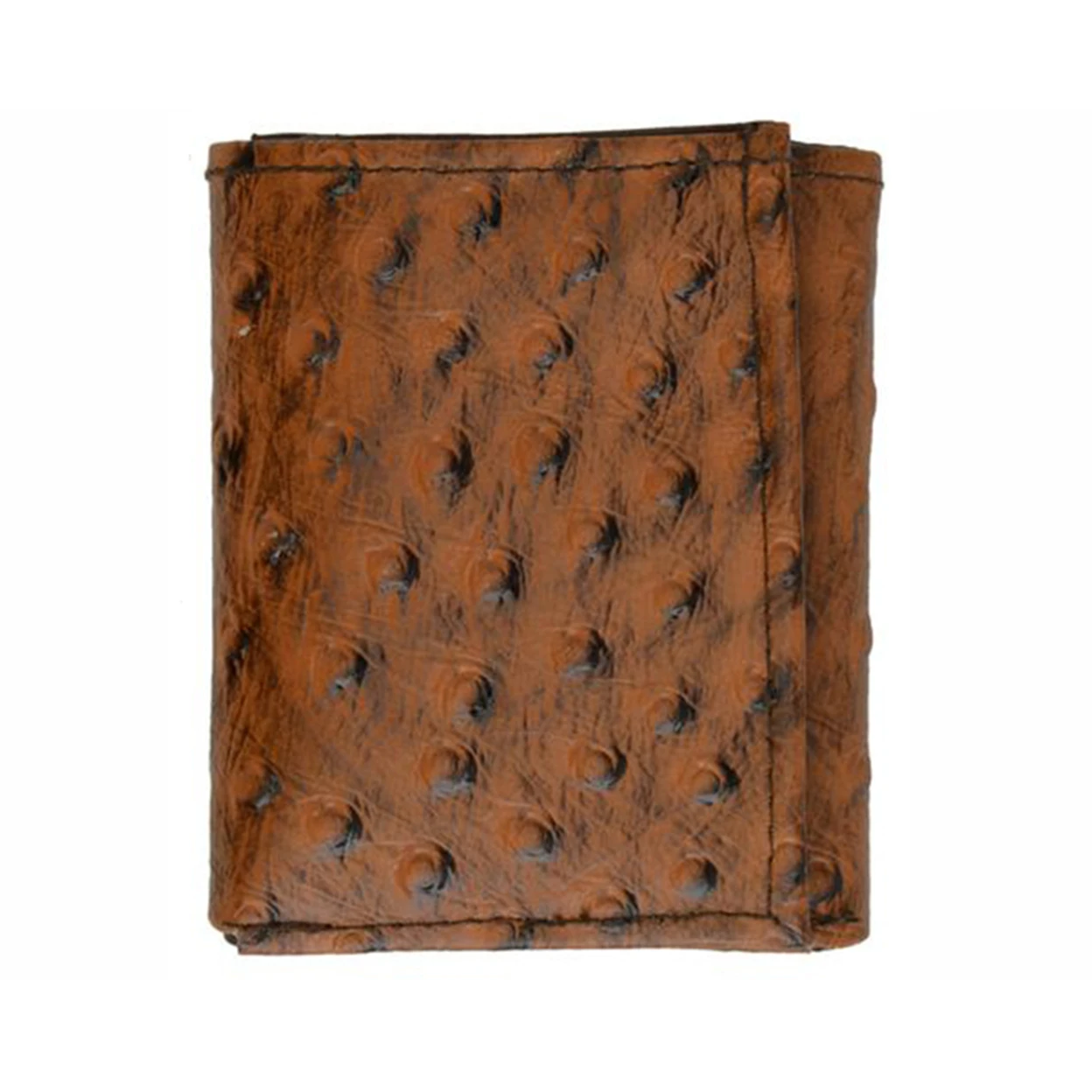 AFONiE Ostrich Leather Tri-Fold Wallet (2)