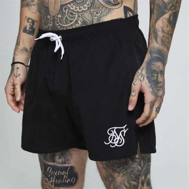 Мужские хлопковые пляжные шорты до середины голени, спортивные шорты для фитнеса, повседневные бегуны для тренировок, спортивные брендовые короткие штаны, спортивные штаны, спортивная одежда