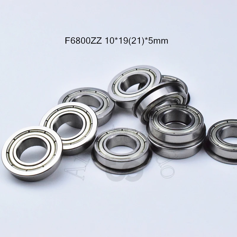 

F6800ZZ 10*19&21*5(mm) 10pieces Flange bearings 6800 F6800Z F6800ZZ chrome steel deep groove bearing