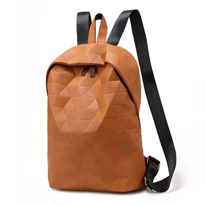 Nevenka женский геометрический рюкзак с голограммой из искусственной кожи Школьные сумки дорожные рюкзаки для девочек-подростков большой емкости sac dos A4 - Цвет: Brown