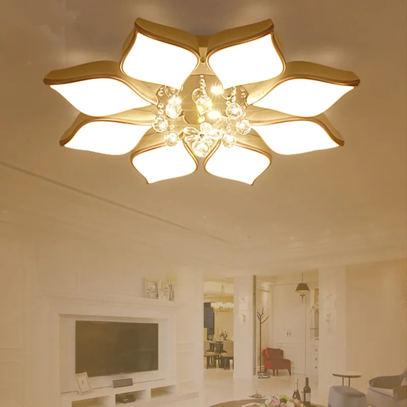 Luces de techo Led modernas de cristal para sala de estar dormitorio AC85-265V lustre lamparas de techo de cristal