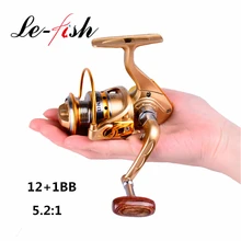 Le-Fish мини рыболовная Катушка 12+ 1 Катушка для спиннинга 5,2: 1 Отношение металлическая чашка ледобур для рыбалки