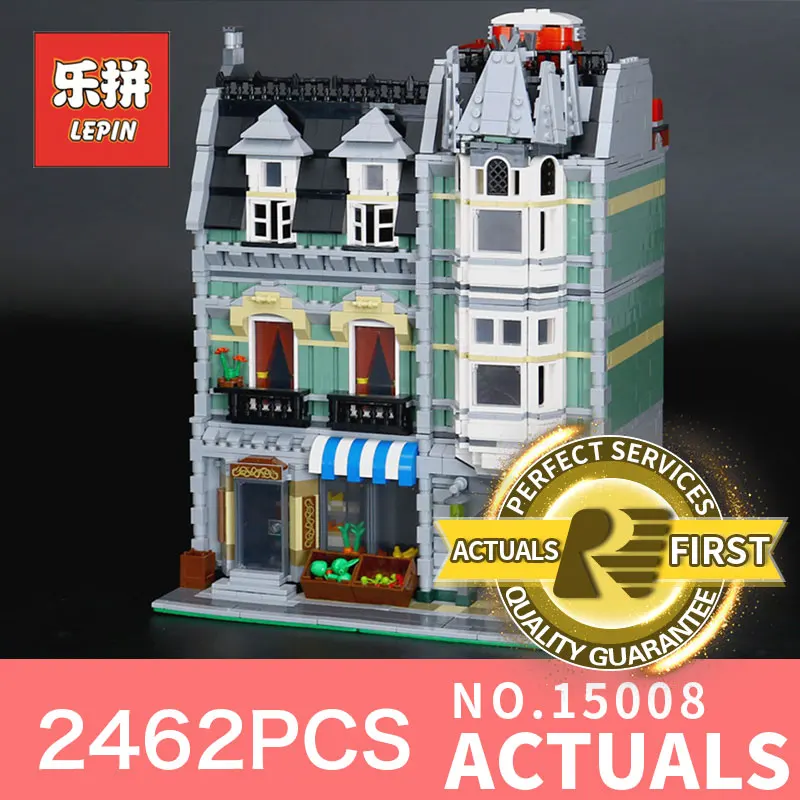 

2462Pcs Lepin 15008 City Street Green Grocer Model LegoINGly Building Kits Blocks Bricks Compatible model 10185 to Holiday gifts