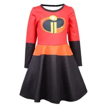 Суперсемейка девочек Косплэй, платья для детей, для девочек костюм на Хэллоуин платье для детей девочек Одежда для принцессы на вечеринку