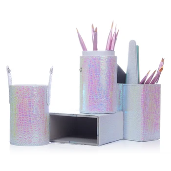 

1 Pc Fish Scale Nail Brush Holder Storage Peal Shell Empty Case Bag Cosmetic Pen Organizer Makeup Nail Art Tools