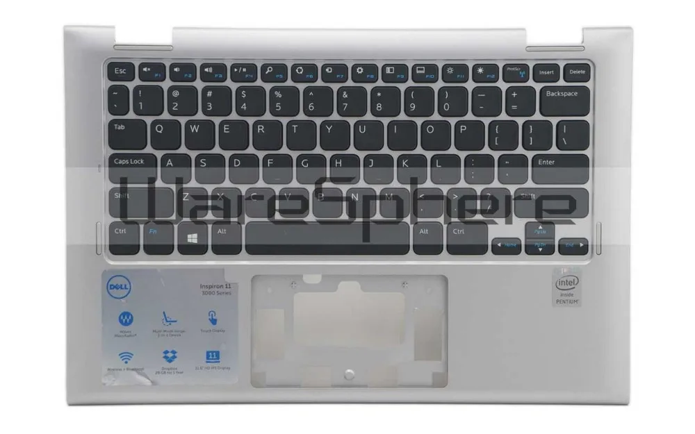 

A- Top Cover Upper Case with Keyboard (Silver US) for Dell Inspiron 11 3147 3148 07W4K6 7W4K6 Silver