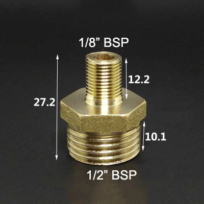 1/" 1/4" 3/" 1/2" 3/" 1" BSP Мужская резьба, латунный фитинг для труб, одинаковый редукционный шестигранный ниппельный соединитель, переходник - Цвет: NO9