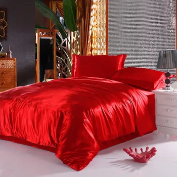

Chinese Silk Duvet Covers Red Comforter Sets Queen Silk Luxury Bedding Set Cheap Bed Comforters Wholesale Sheet Free Shipping