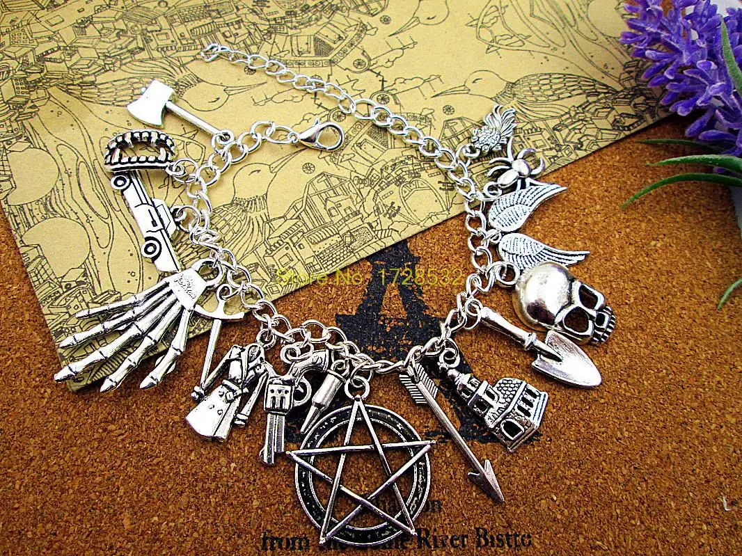 

Hot sale Supernatural Charm Bracelet, Winchester Jewelry, Fandom Bracelet, bracelet, TV Series charms bracelet