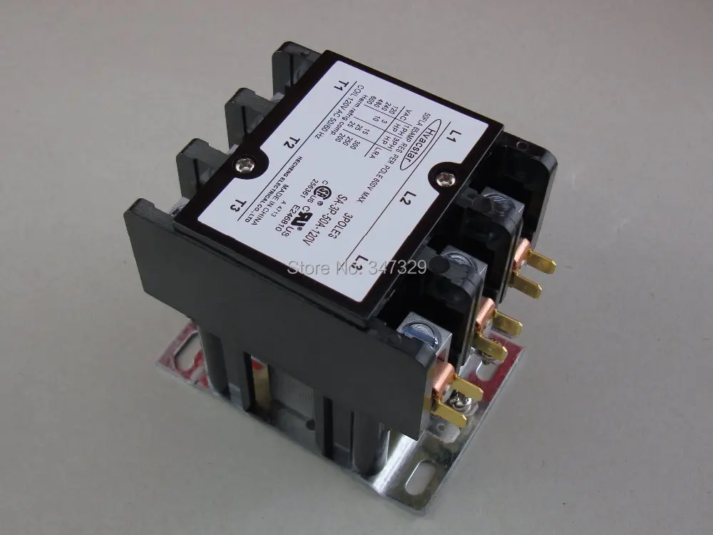Hvacstar SA 3P 50A 120VDefinite Purpose Contactor 3Poles 50FLA 120V AC