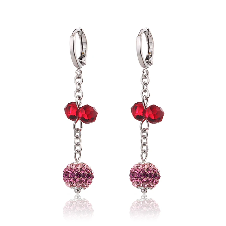 

White Gold Color Rhinestone Drop Earrings For Women Bijoux Brinco Fashion Jewelry Free shipping 18EW-33