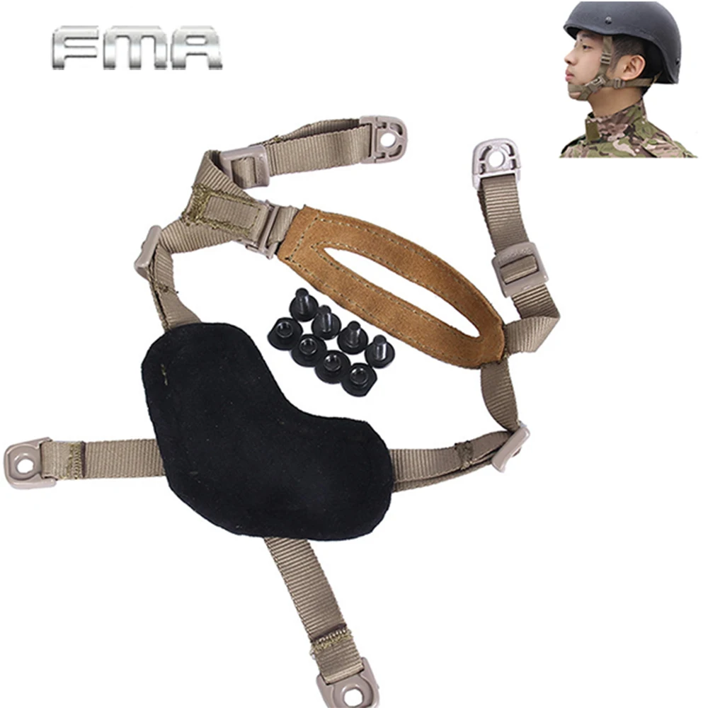 FMA 4 Points Airsoft Tactical Helmet Chin Strap with Bolts and Screws